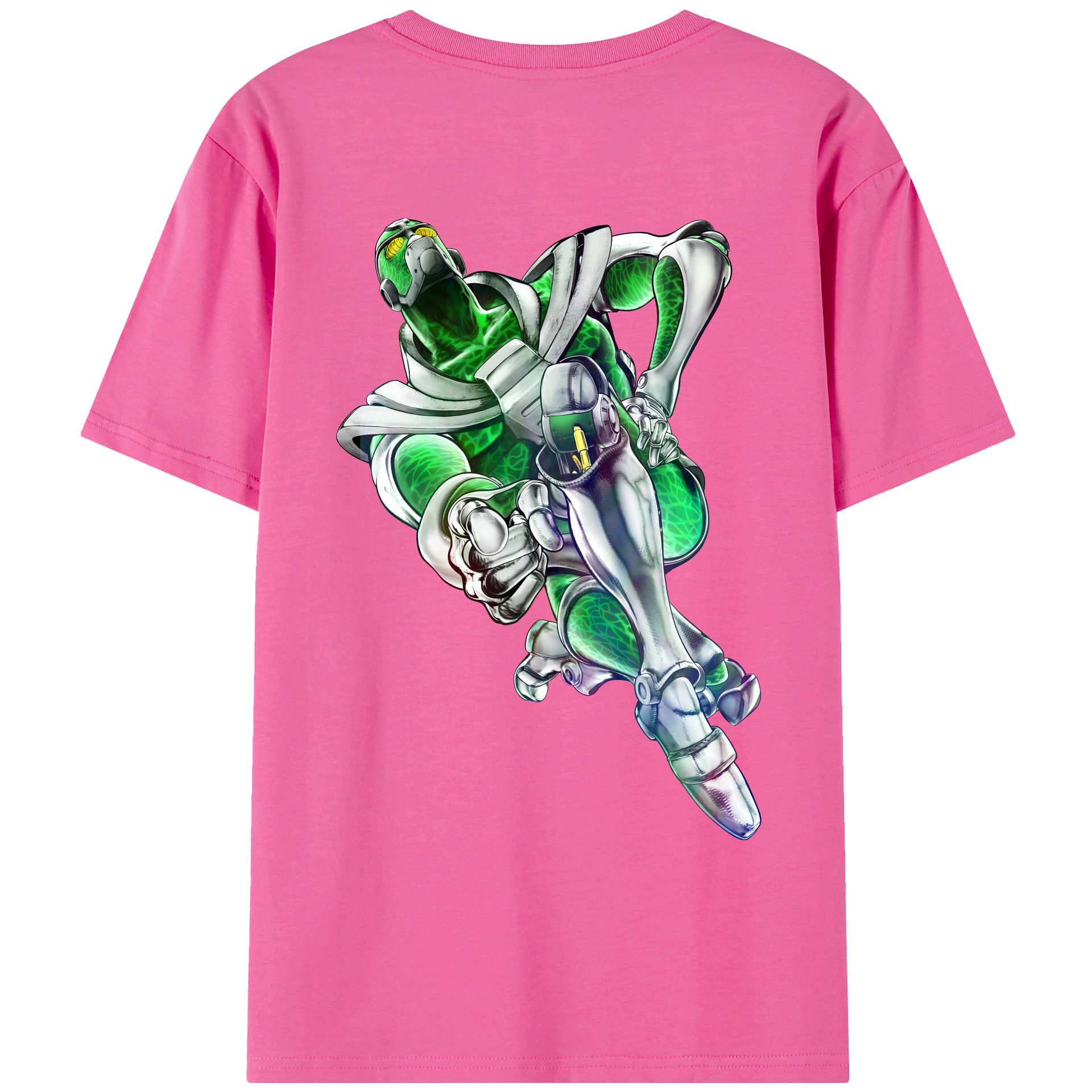 （画像用） ジョジョの奇妙な冒険 花京院 典明（かきょういん のりあき） JoJo's Bizarre Adventure Kakyoin Noriaki レディース半袖Tシャツ(バックプリント)
